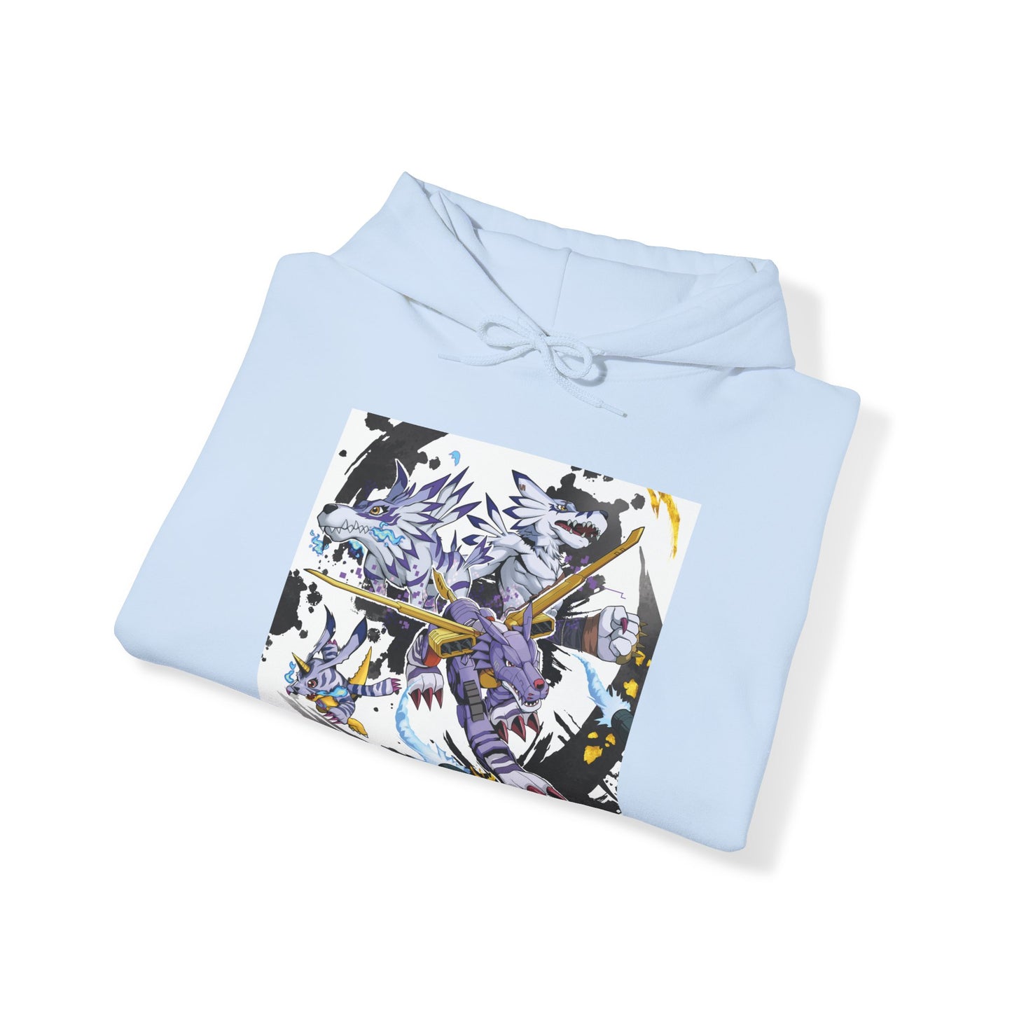 Digimon Metalgarurumon Hooded Sweatshirt Design by Currynoodleart